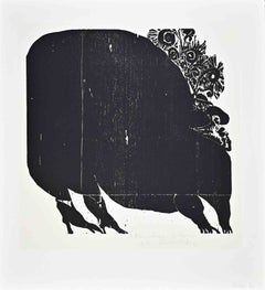 Abstract Composition - Woodcut by Armin Sandig - 1969