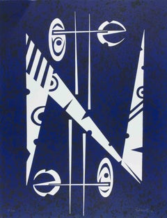 Litografia “Lettera N” di Rafael Alberti, astratta, 1972, senza cornice