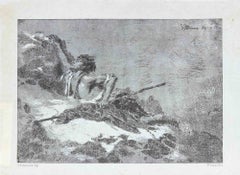 «El herido», grabado de Francesco Saverio Altamura, finales del siglo XIX