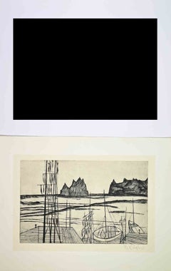 Seascape - Etching by Rudolf Kugler - Mid 20th Century