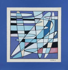 Composizione astratta - Disegno di Nevio Zeccaria - 1973