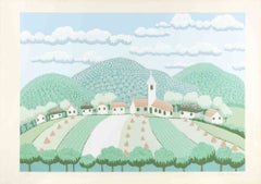 "Happy Landscape", firmata, serigrafia, stile contemporaneo, tiratura di 70 esemplari
