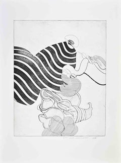 Große liegende Figuration - Etching by Jorg Schmeisser - 1966