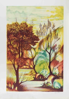 Landscape - Lithograph by Mario Sportelli - 1970s