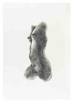 Nude Profile - Etching by Giacomo Porzano - 1972