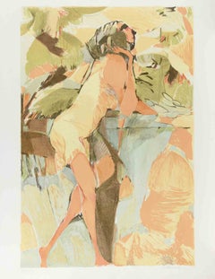Pensive Girl - Lithograph by Ugo Rambaldi - 1970s