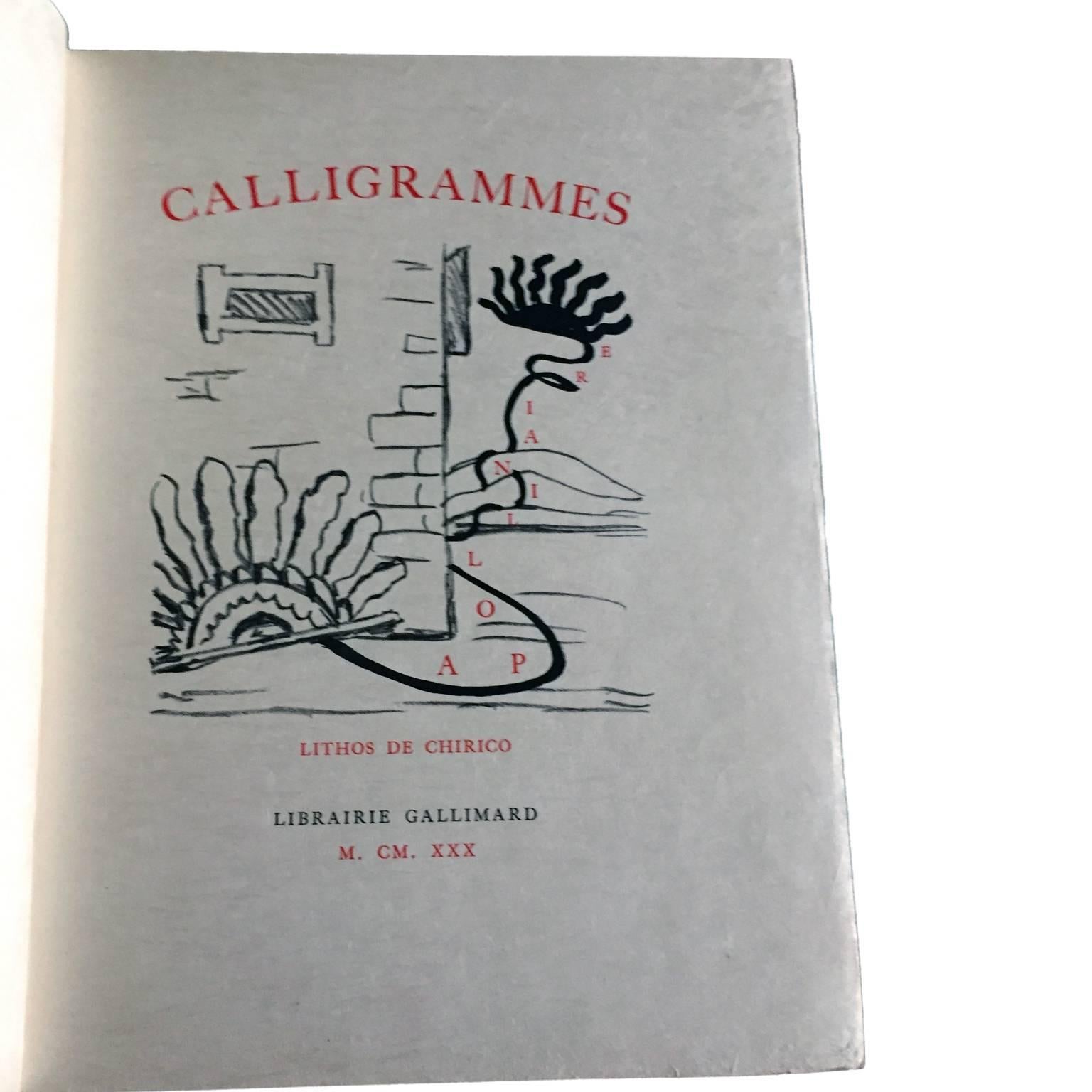Calligramme, von Guillaume Apollinaire und Giorgio De Chirico im Angebot 2