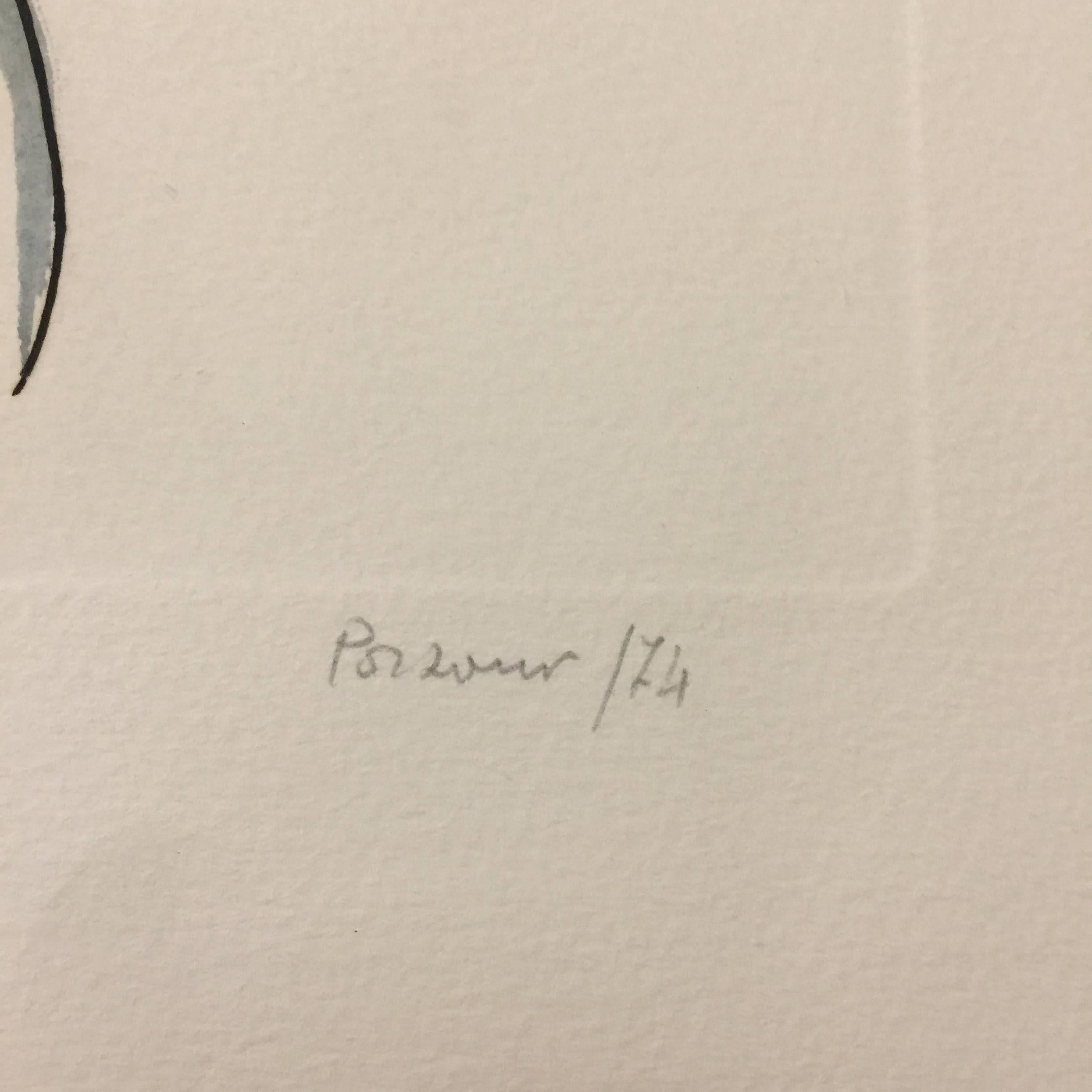 Arab - Original Color Etching by Giacomo Porzano -1974 4