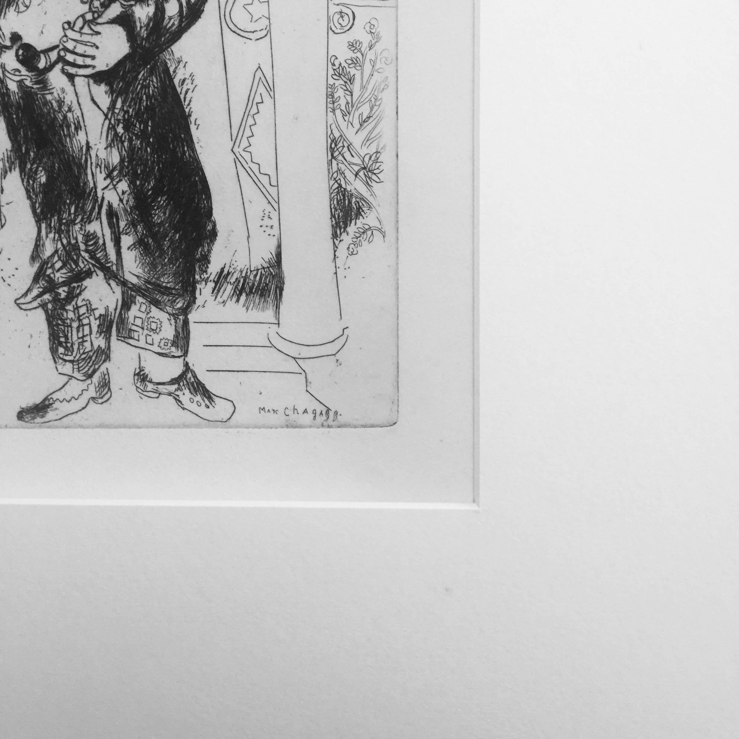 Manilov – from «Les Ames Mortes» - Surrealist Print by Marc Chagall