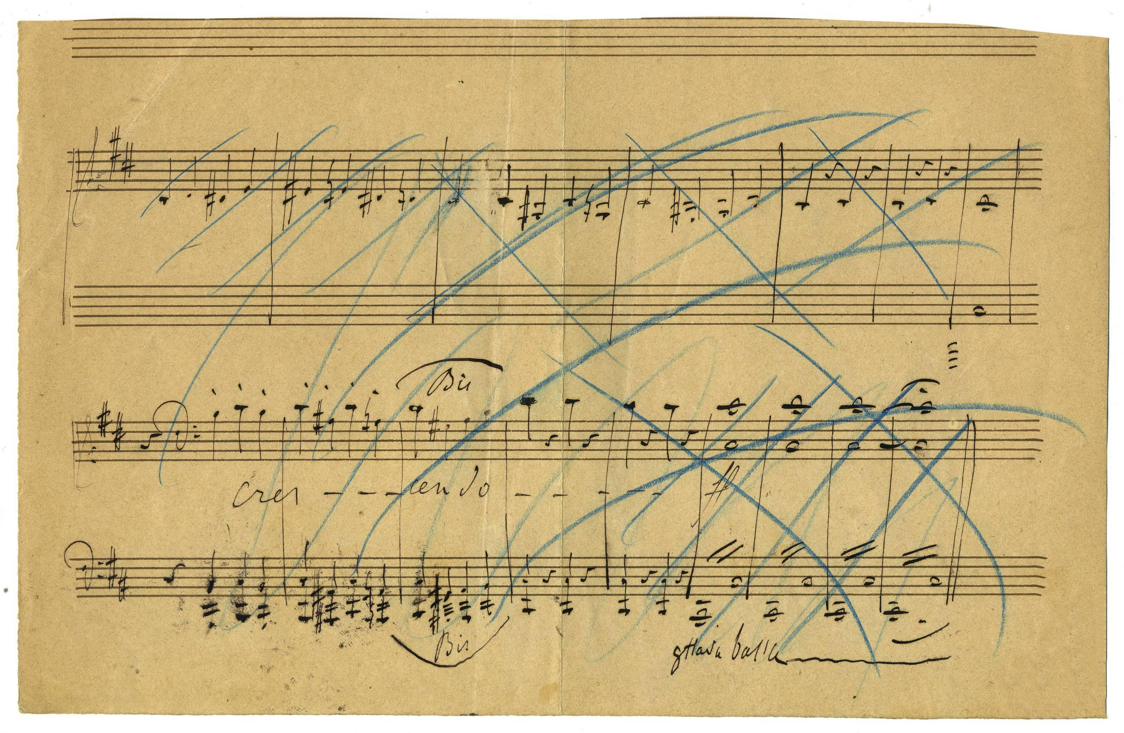Original Musical Manuscript by Franz Liszt 1