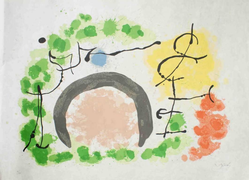 Joan Miró Abstract Print – Le Lézard aux Plumes d'Or