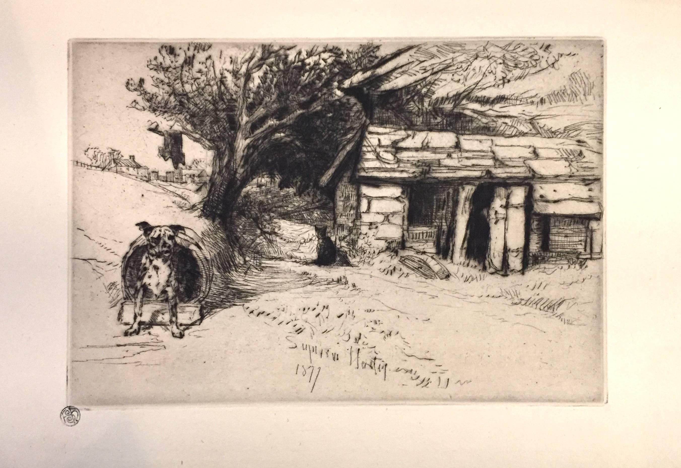 Sir Francis Seymour Haden, R.A. Landscape Print - The Cabin