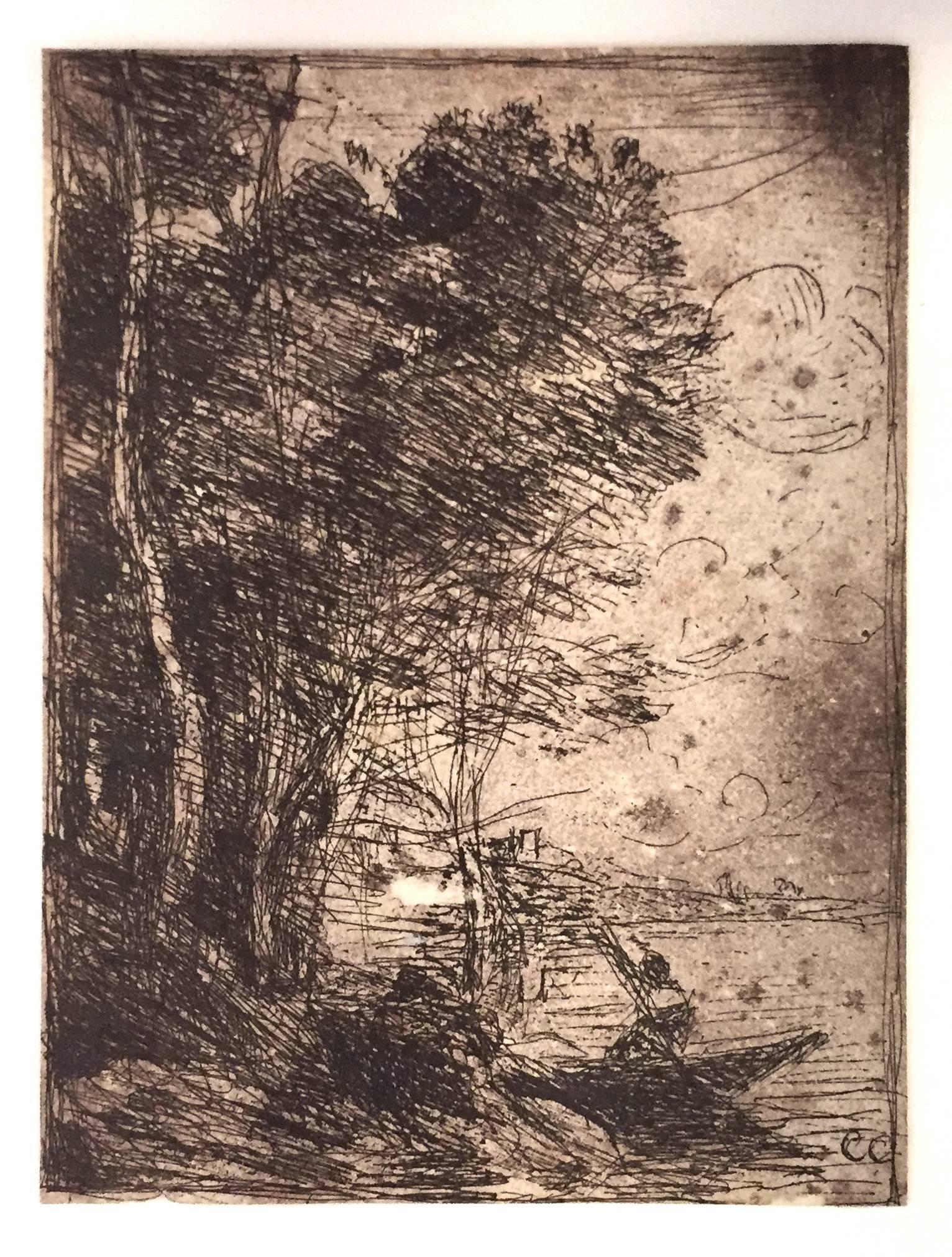 Jean-Baptiste-Camille Corot Landscape Print - Souvenir de Fampoux