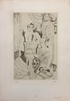 Grupo de tres Payasos - Aguafuerte y Punta seca de Jean Lurçat - 1921