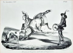 La Jument du Prince et le chien de la Princesse- Lithograph by H. Daumier - 1834