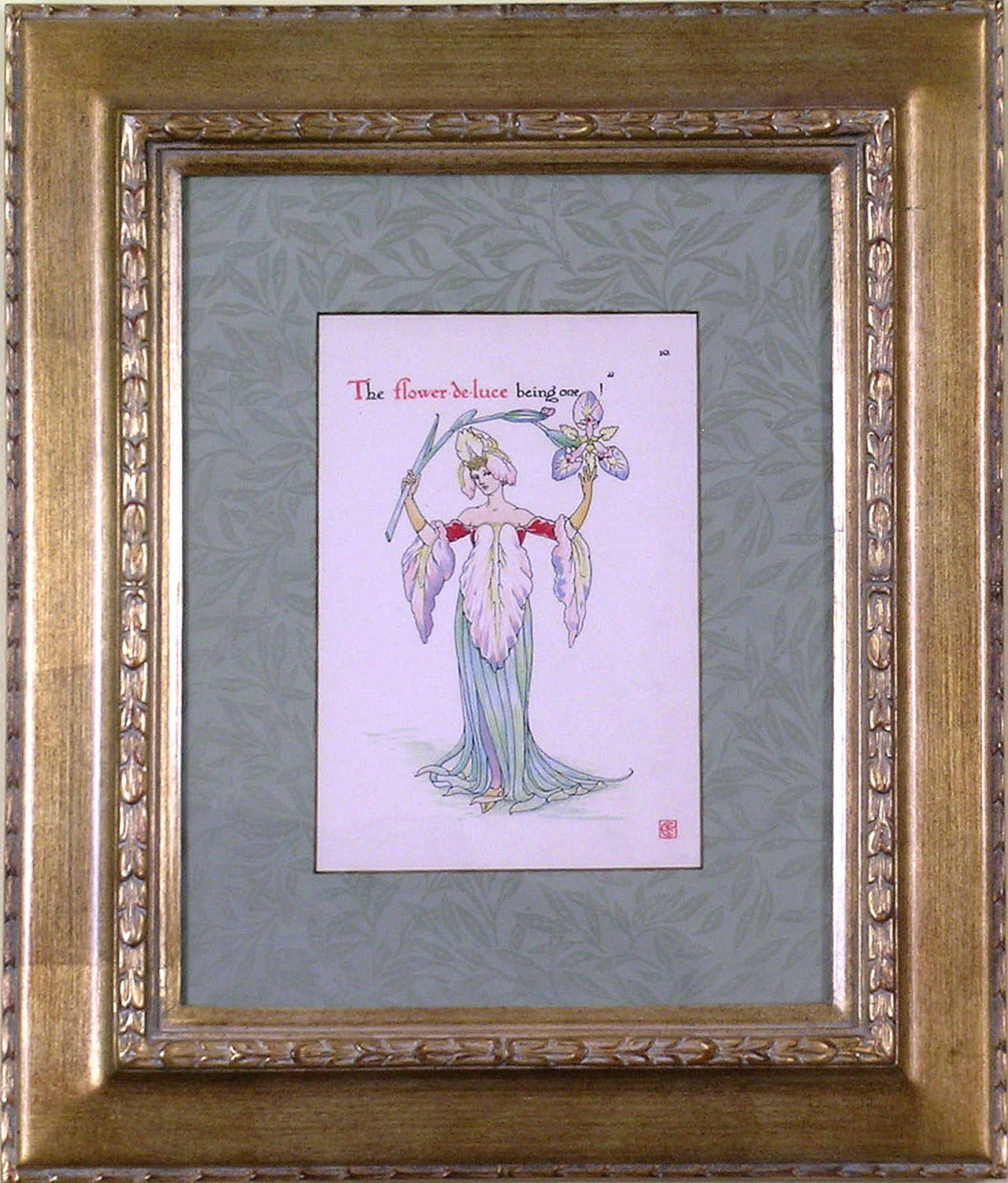 Flower-de-luce.  (Iris) - Print by Walter Crane