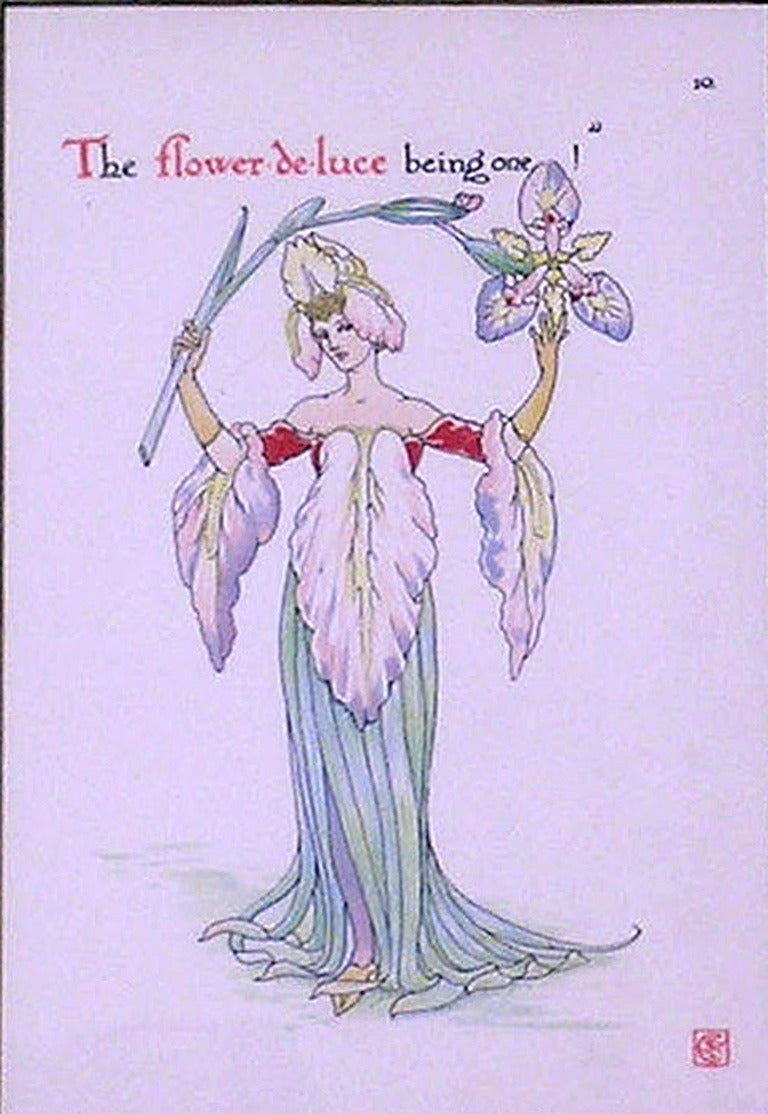 Blume-de-Luce.  (Iris) (Akademisch), Print, von Walter Crane