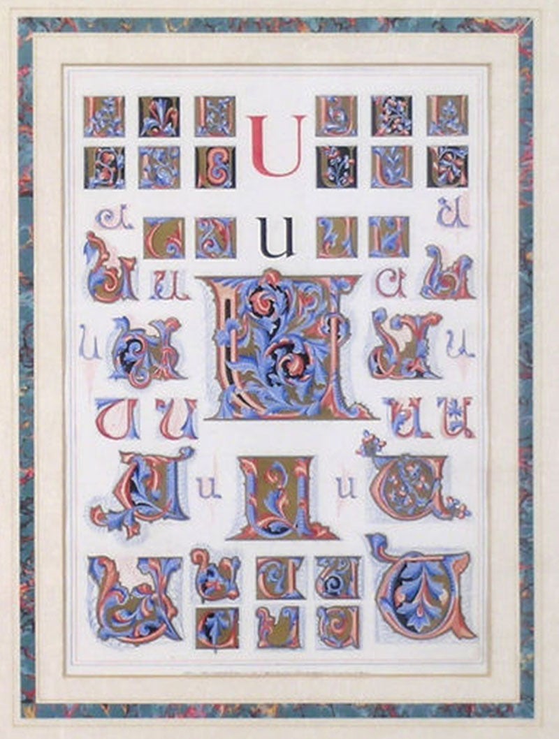 Les lettres d'origine « U » (Alphabet) - Académique Print par Owen Jones