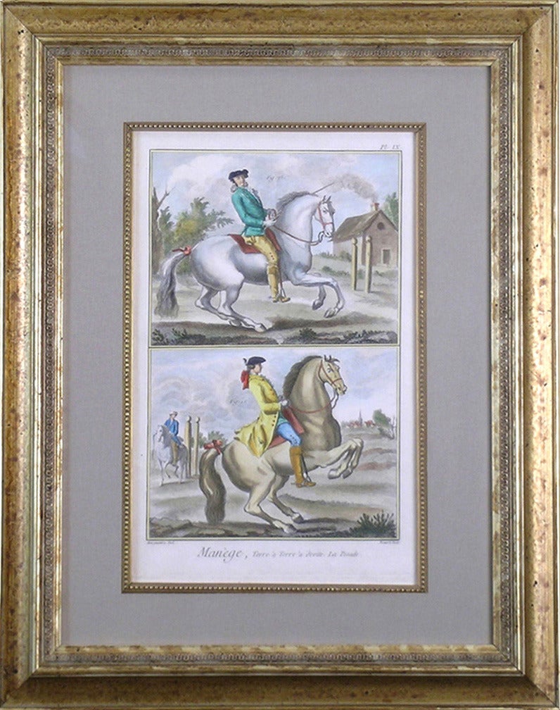 Pl. XL Manege (Horsemanship) - Print by Denis Diderot