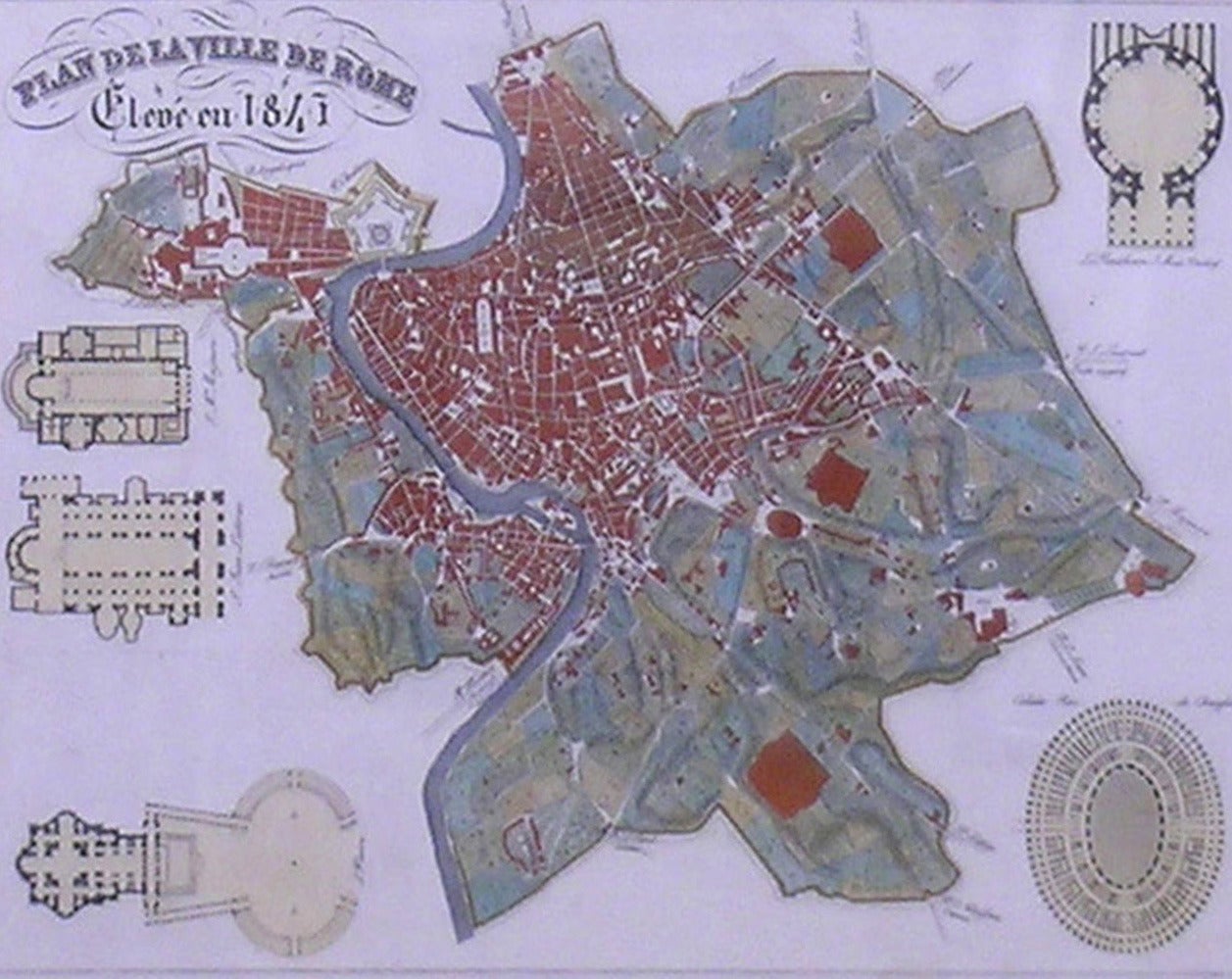 Plan de la Ville de Rome - Académique Print par Giambattista Nolli 