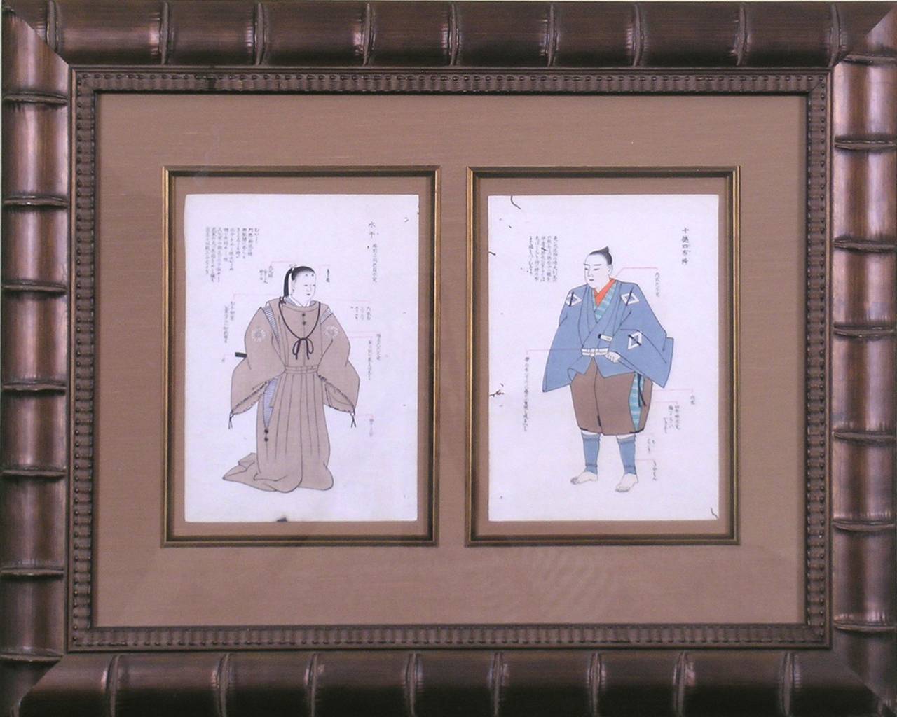 Kimono Design/One Hommes - Brown et Bleu - Print de Matsui Yuoku