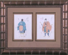 Antique Kimono Design Men - Peach, Light Blue
