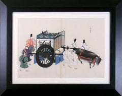 Antique Transport:  Oxcart with 7 Men