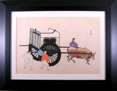 Oxcart mit 3 Männern