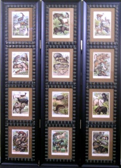 Antique Screen.  Asortment of Animals.