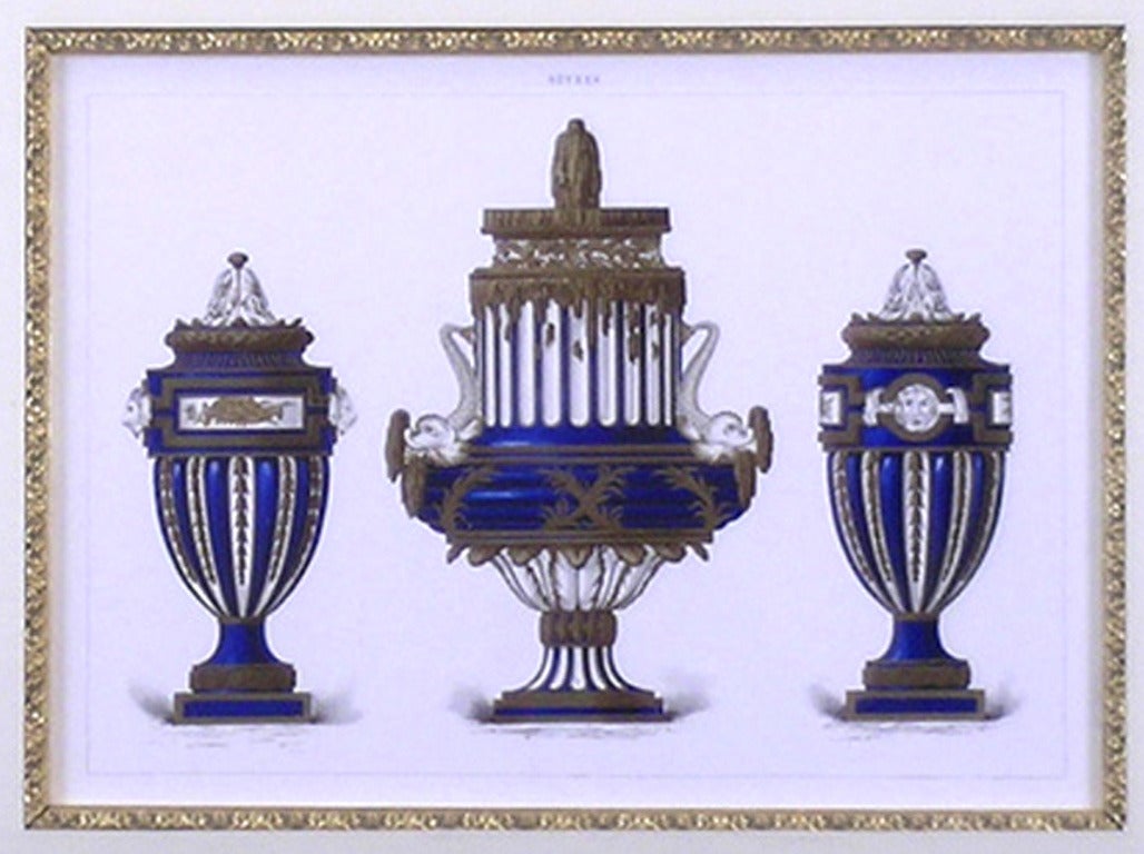 Sevres Urns with Dolphins and Lion Masks - Academic Print by Edouard Garnier