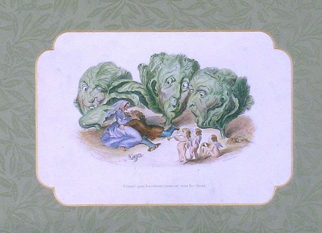 Commes quoi les enfants viennent sous les choux.  Children in the Cabbage Patch - Academic Print by Amadee Varin