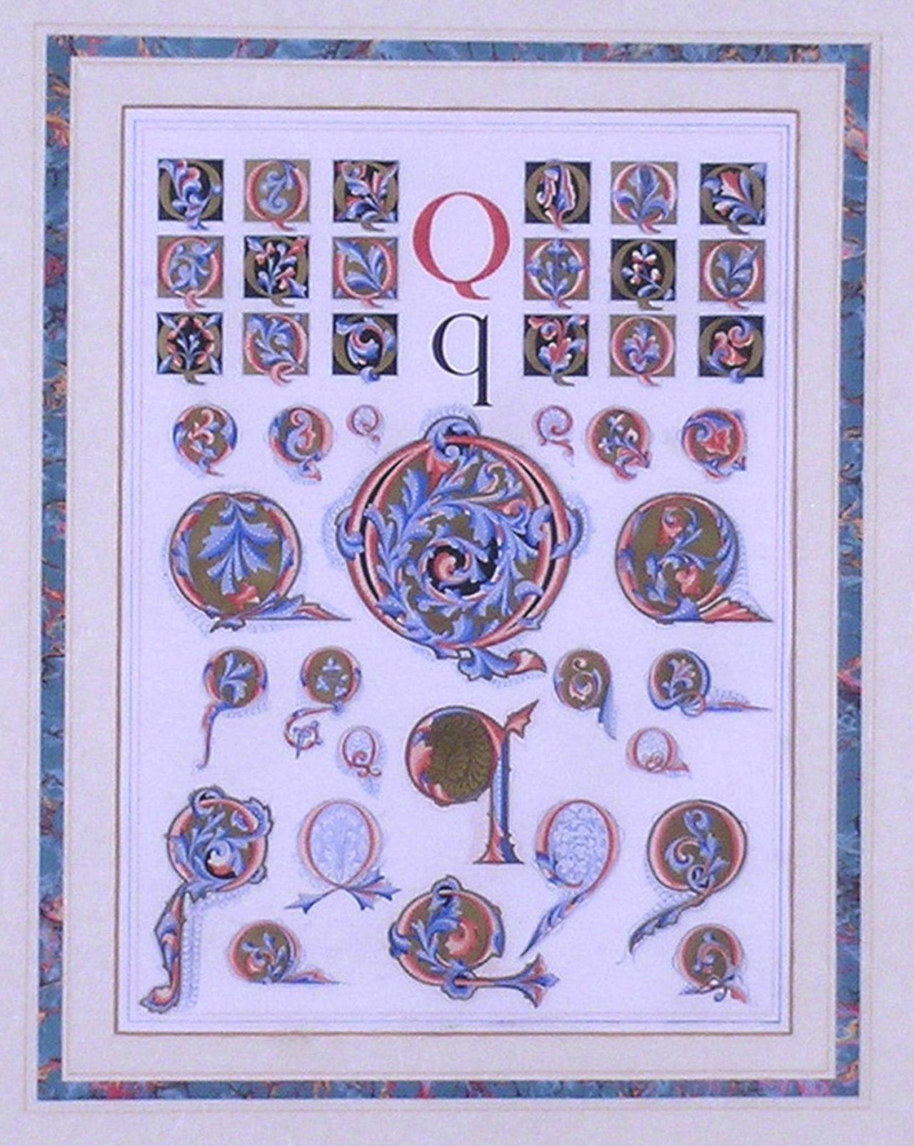 Les lettres d'origine « Q » (Alphabet) - Académique Print par Owen Jones