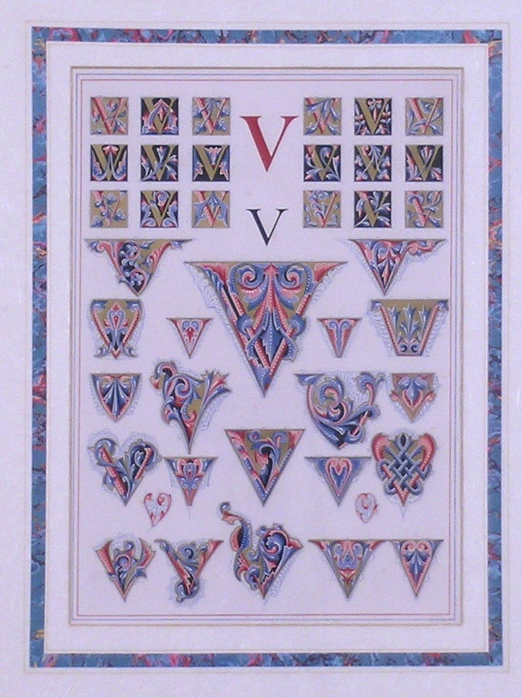 Les lettres d'origine « V »  (Alphabet) - Académique Print par Owen Jones