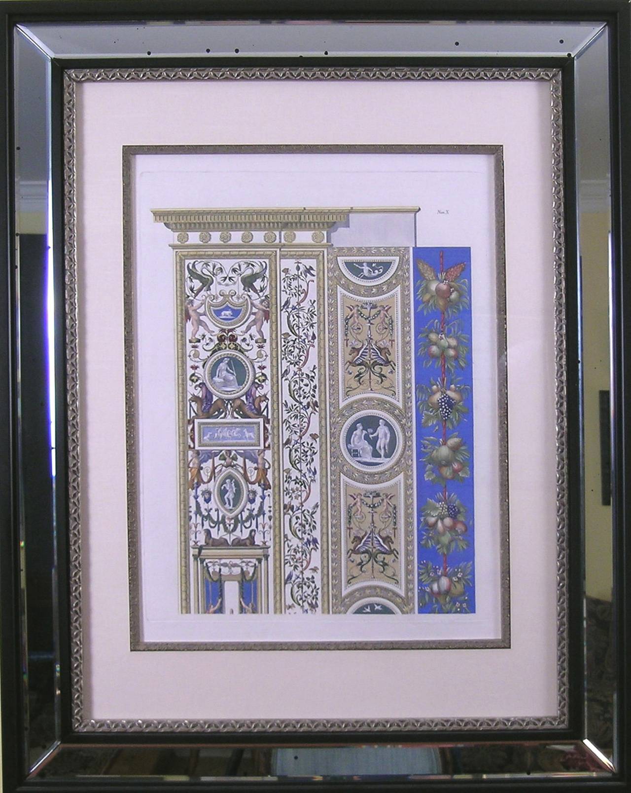 Raphael's Loggia  Servierplatte X.  Pilaster-Top  Erhältlich als Paar mit Pilaster  Der Boden ist unten abgestuft – Print von Gaetano Savorelli