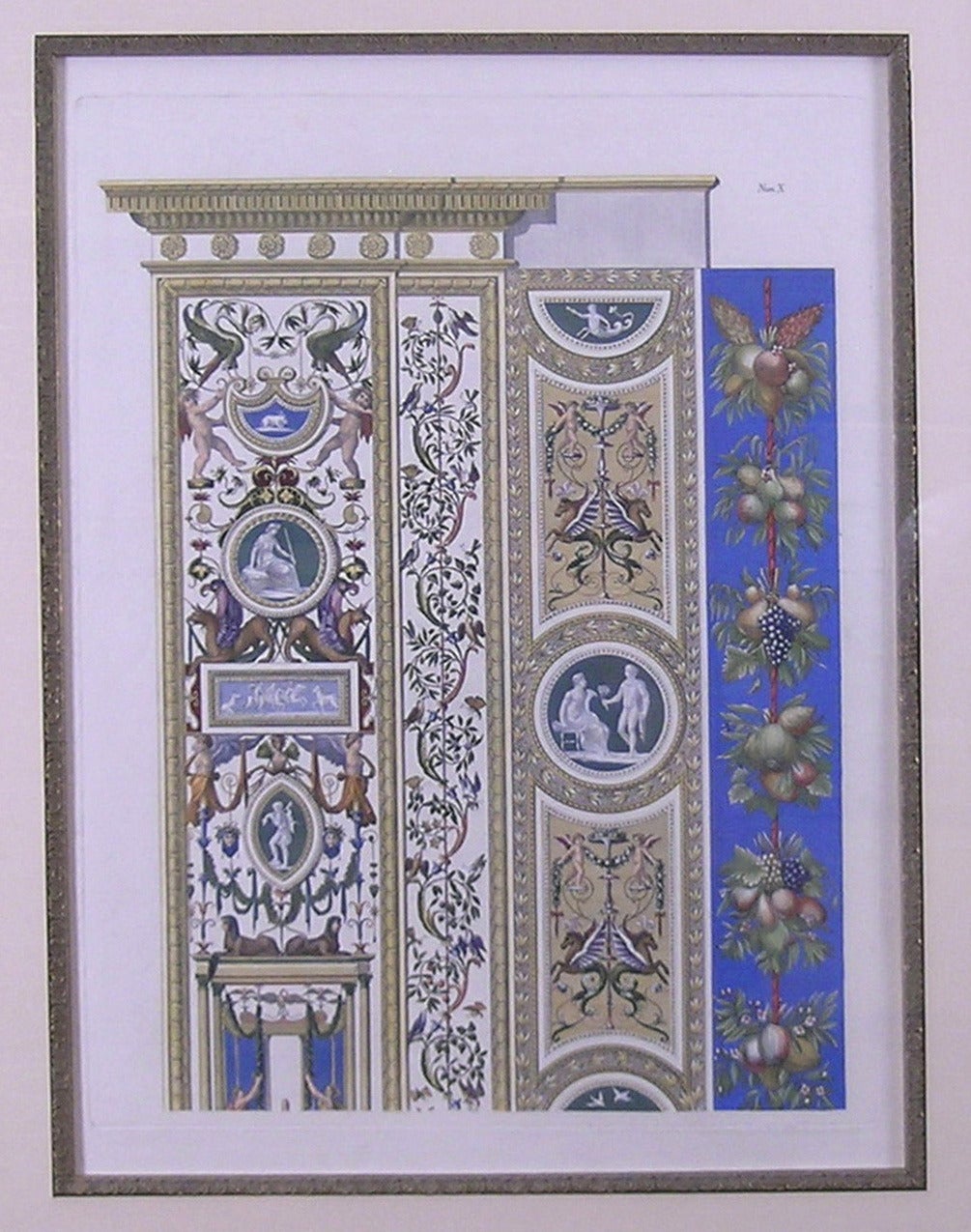 Raphael's Loggia.  Plate X.  Pilaster Bottom. Priced as a pair with Pilaster Top - Academic Print by Gaetano Savorelli