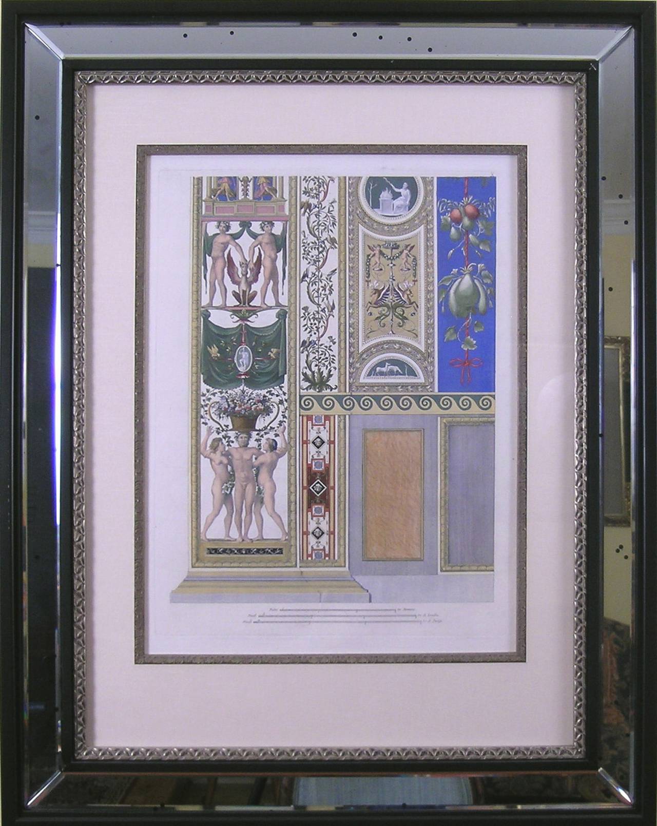 Raphael's Loggia.  Plate X.  Pilaster Bottom. Priced as a pair with Pilaster Top - Print by Gaetano Savorelli