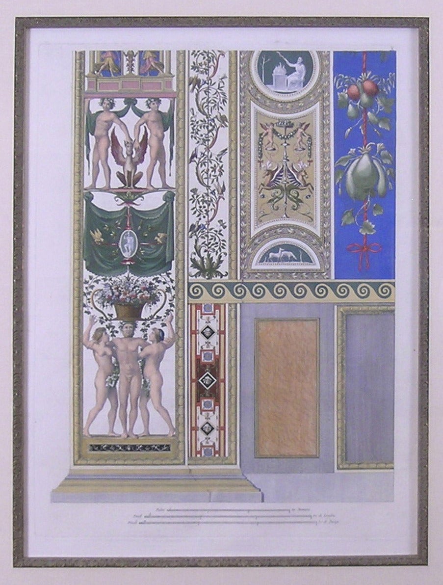 Loggia de Raphaël.  Assiette X.  Plateau de pilier. Prix indiqué comme une paire avec dessus à pilastres - Académique Print par Gaetano Savorelli