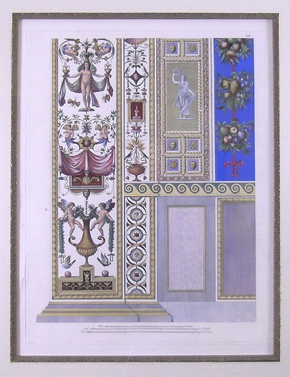 Loggia de Raphaël  Assiette XII. Plateau de pilier. Prix indiqué comme une paire avec dessus à pilastres - Académique Print par Gaetano Savorelli