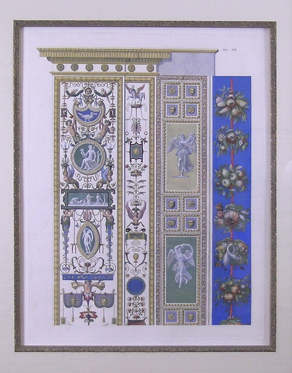 Raphael's Loggia  Plate XII. Pilaster Bottom. Priced as a pair with Pilaster Top - Academic Print by Gaetano Savorelli