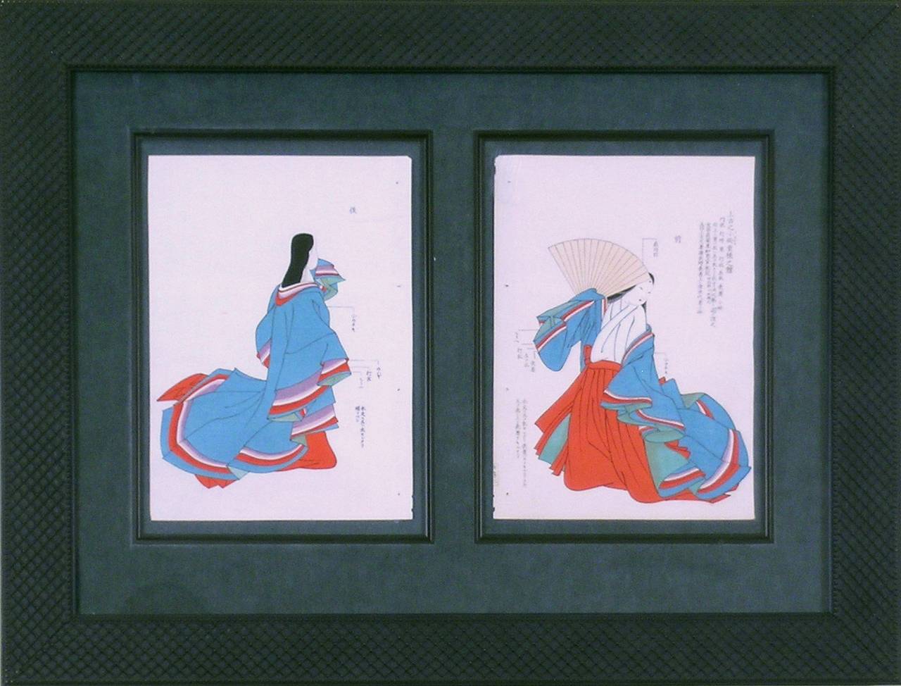 Kimono in Red and Green (Front and Back) - Print by Unknown