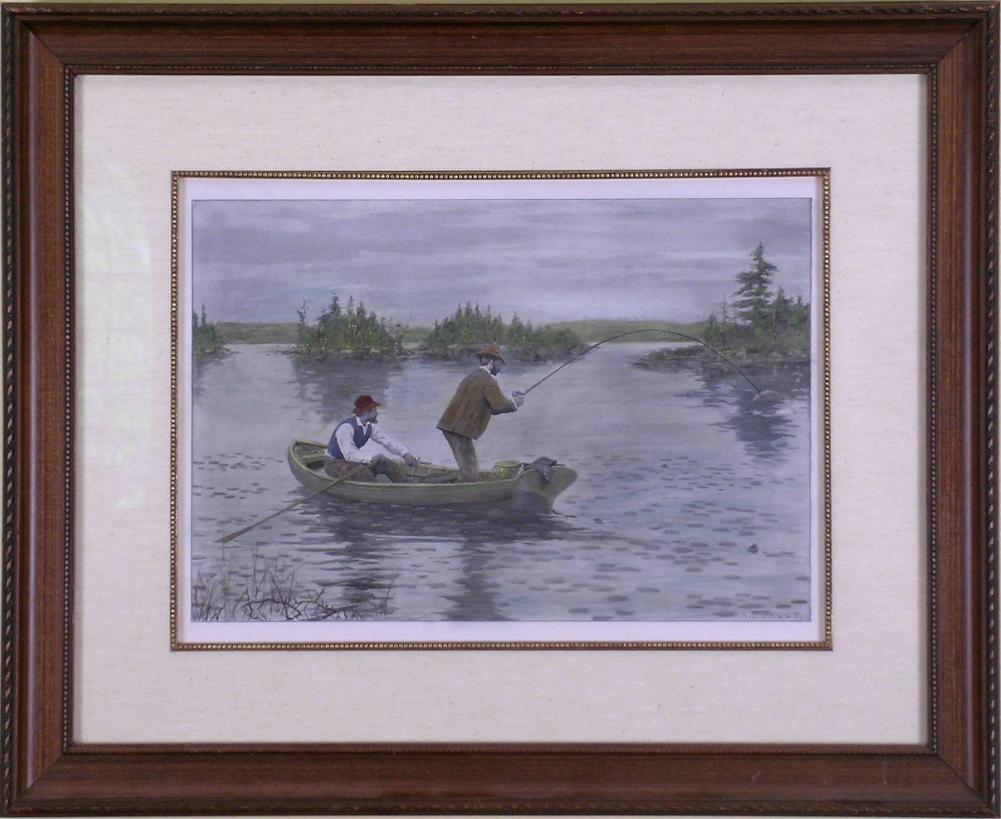"Got 'Em" (Lake Fishing) - Print by Arthur Burdett Frost