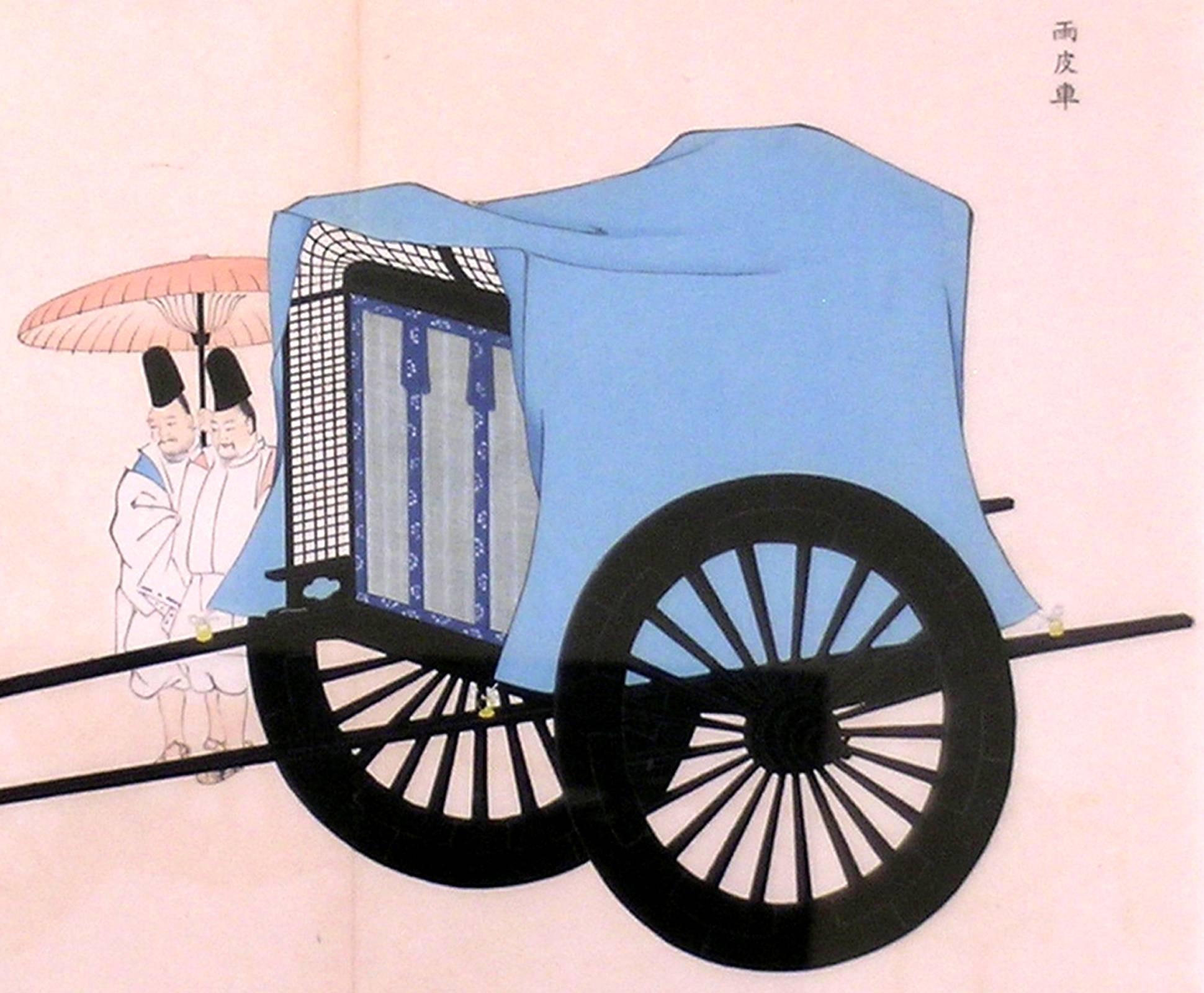 Transport mit 5 Personen und 2 Parasolen (Akademisch), Print, von Yosha Zuko Fuzu