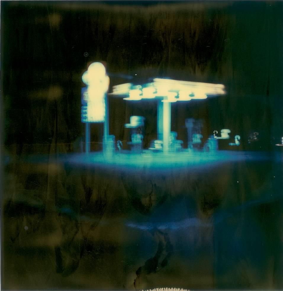 Stefanie Schneider Landscape Photograph - Gasstation at Night I  - Stranger than Paradise