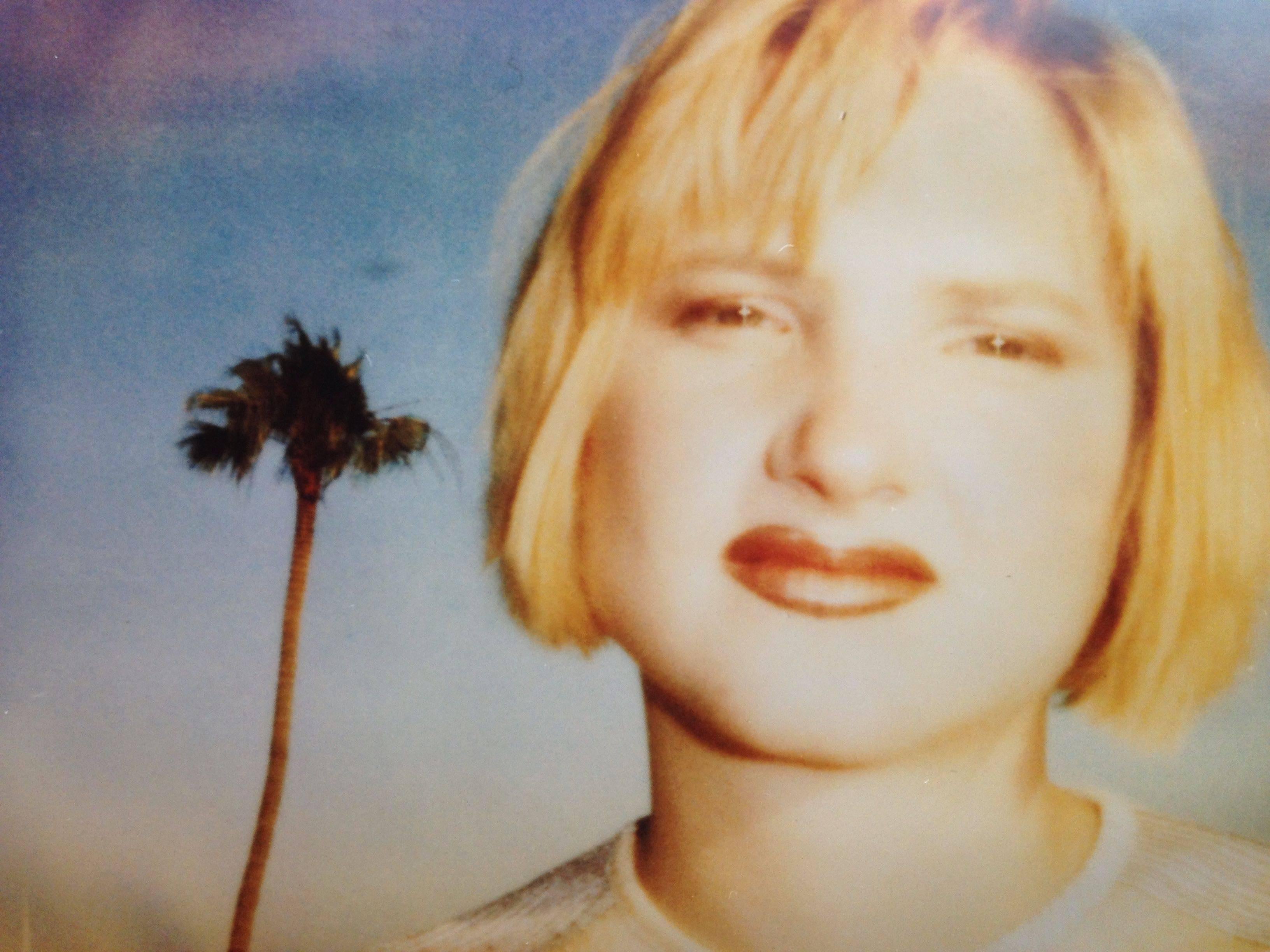 Kirsten Red Lips (California Blue Screen) - Outsider Art Photograph by Stefanie Schneider