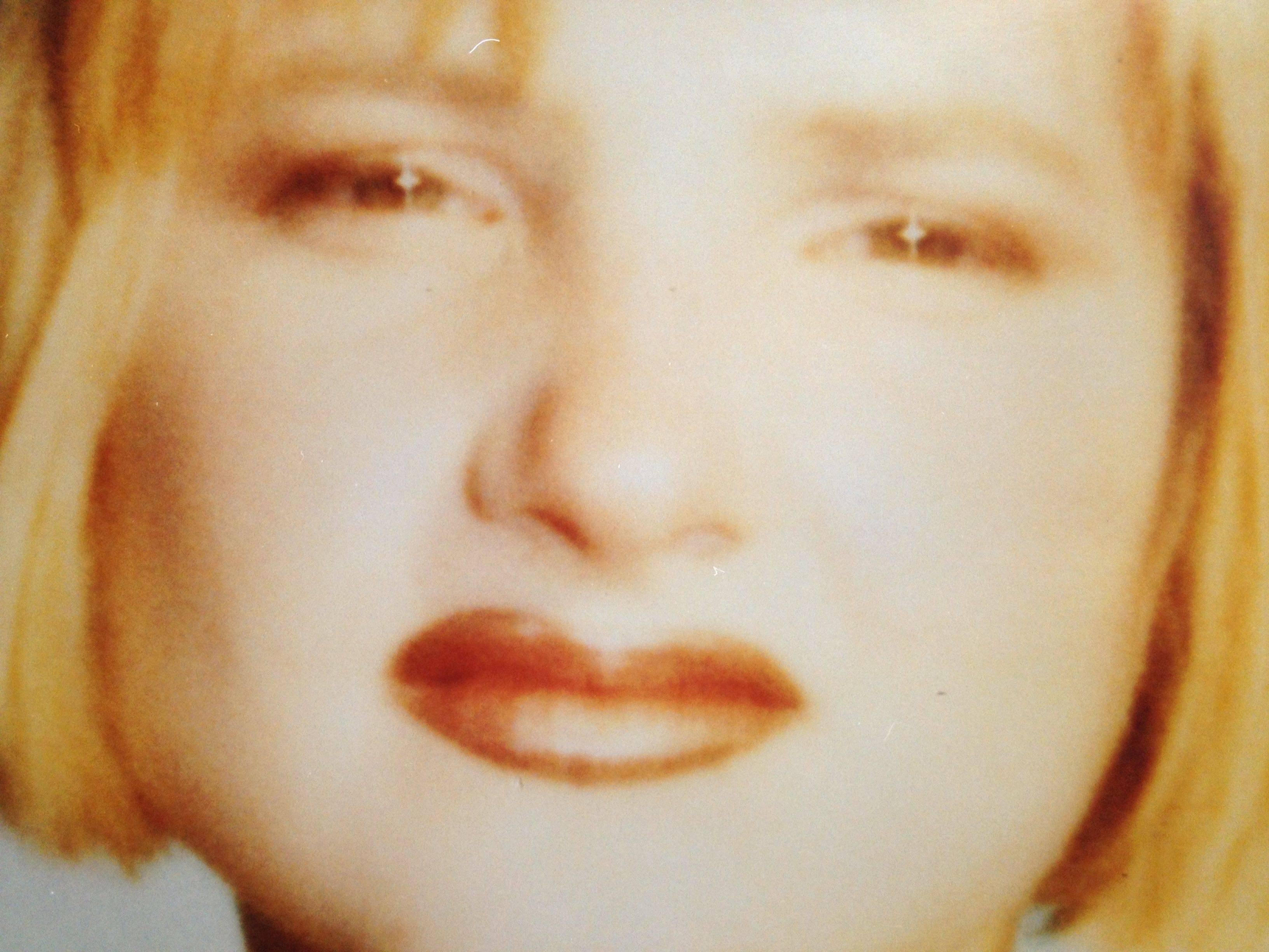 Kirsten Red Lips (California Blue Screen) - Brown Color Photograph by Stefanie Schneider