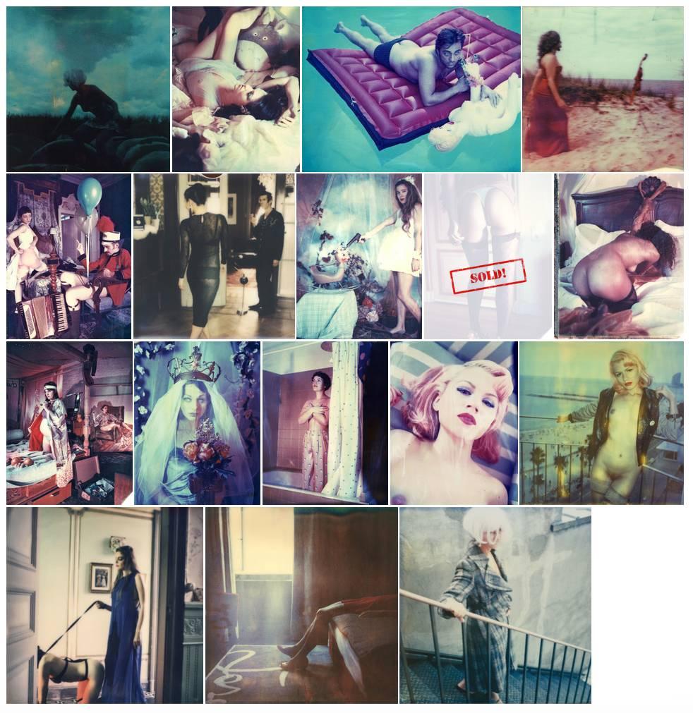 The Fox,  Contemporary, Nude, Woman, 21st Century, Polaroid, expired - Gray Color Photograph by Carmen de Vos