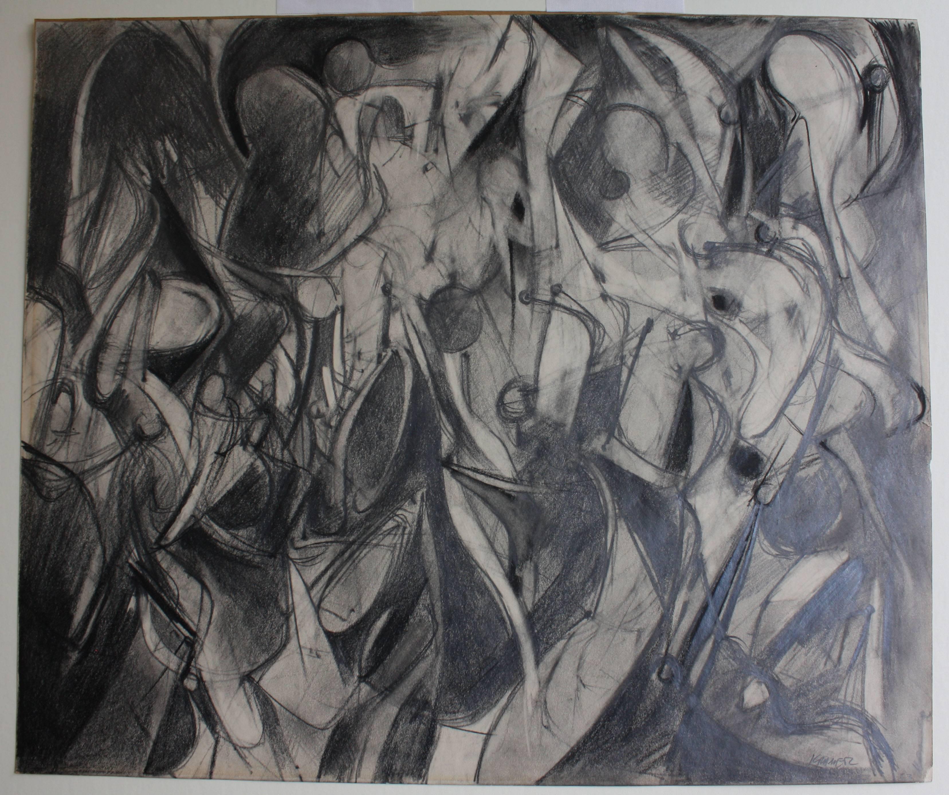 Untitled #23 - Black Abstract Drawing by Julius Kramer