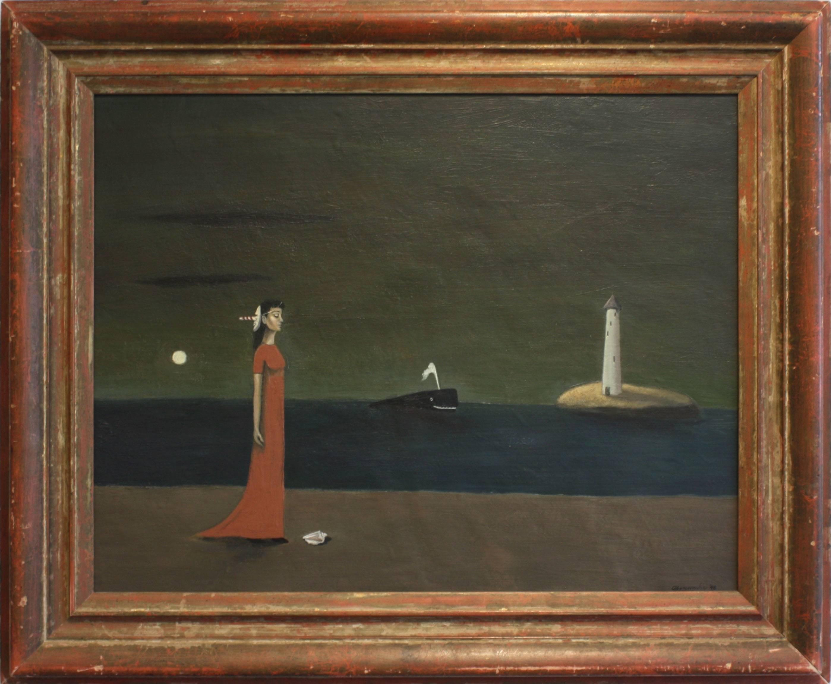 Gertrude Abercrombie Figurative Painting - Night Arrives