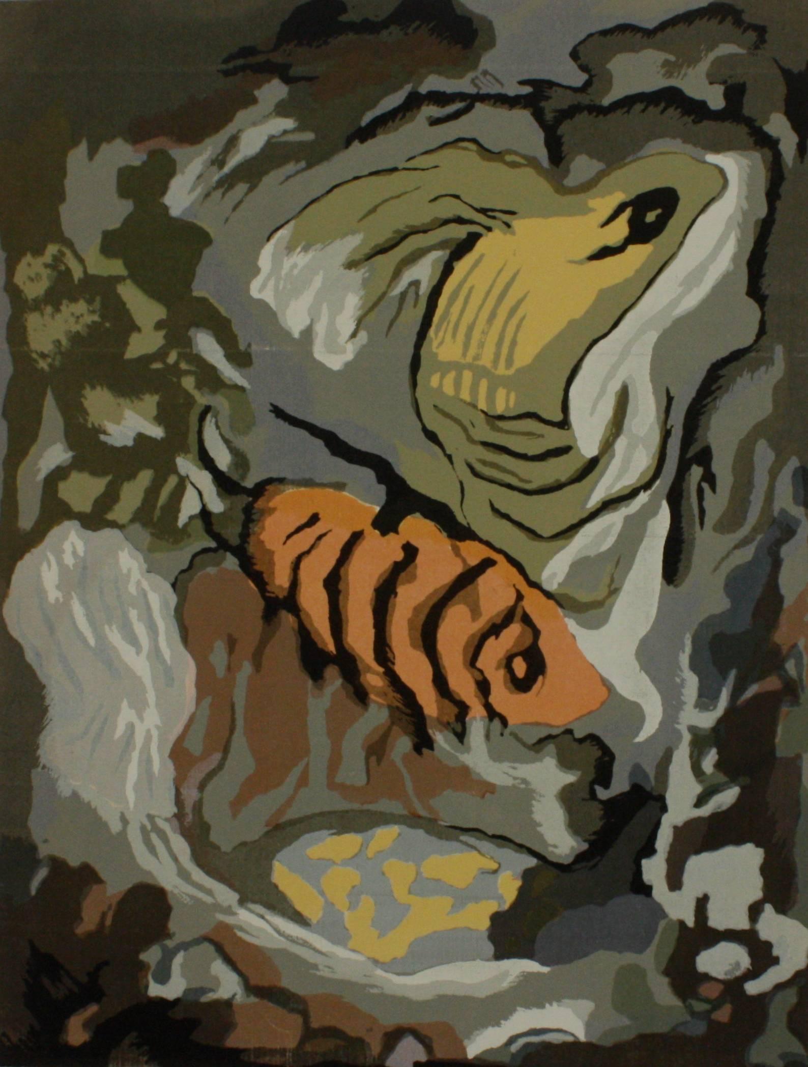 Joseph Meert Abstract Print - Gold Fish Abstract