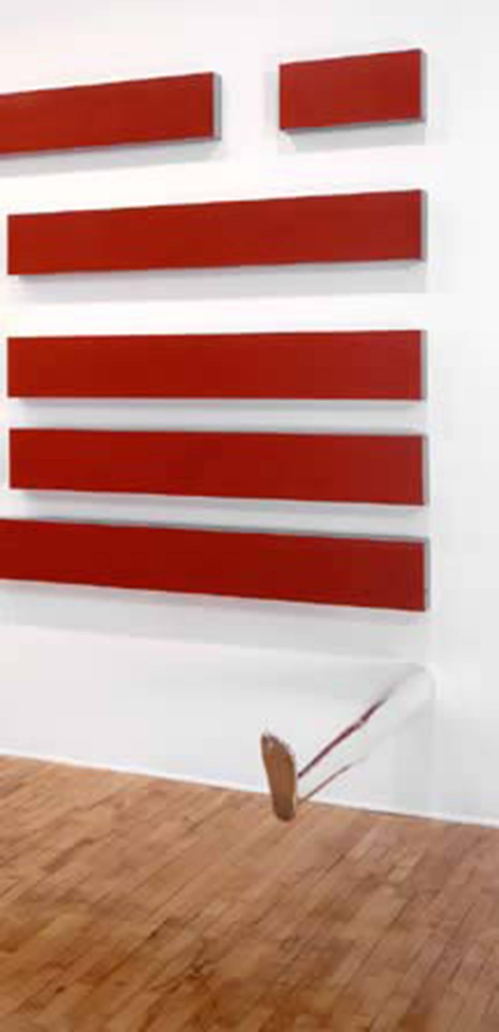 "Senza Titolo"
large red mural with wax elements perpendicular to wall
1995
iron and wax
280 x 608 x 175 cm
